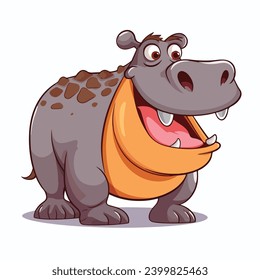 "Playful Cartoon Hippo with Open Mouth"





