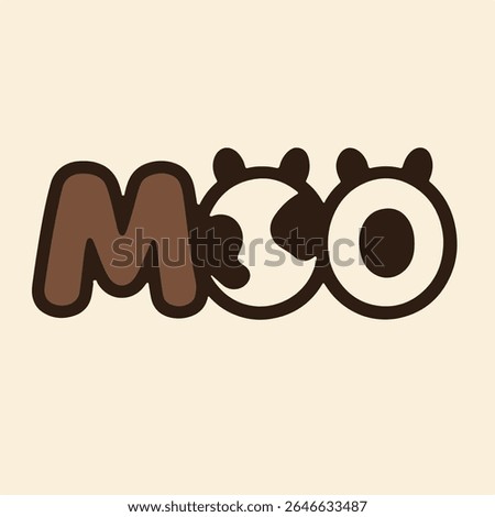 Playful Cartoon MOO Logo with Cow Pattern Design