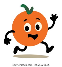 Playful Cartoon Orange Character Design - Cheerful Fruit Illustration And Vector Art
