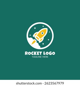 Playful Cartoon Rocket Logo Design