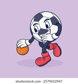 Playful Cartoon Soccer Ball Character ideal for children's sports themes