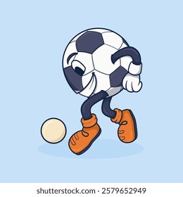 Playful Cartoon Soccer Ball Character ideal for children's sports themes