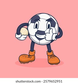 Playful Cartoon Soccer Ball Character ideal for children's sports themes