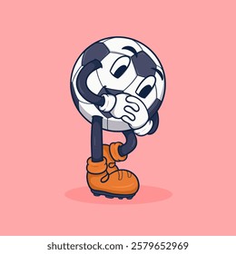 Playful Cartoon Soccer Ball Character ideal for children's sports themes