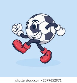 Playful Cartoon Soccer Ball Character ideal for children's sports themes