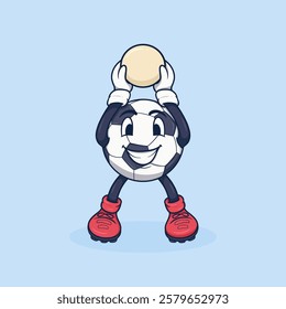 Playful Cartoon Soccer Ball Character ideal for children's sports themes