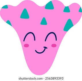 Playful cartoon-like abstract shape smiling with joy and happiness. Vector Illustration.
