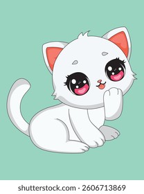 Playful Cat Cartoon Kitten Illustration