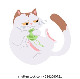 Playful Cat. Cute Animal Pet. Vector illustration