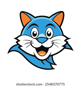 Logo de mascota de cabeza de gato juguetón con ojos grandes y brillantes, orejas animadas y una sonrisa amigable. Ideal para añadir encanto y accesibilidad a tu marca con un toque de diversión felina.