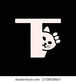 Playful Cat Logo Concept: A Creative Initial Letter Design with a Hidden Feline Silhouette, Perfect for Branding and Graphic Projects