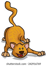 Playful cat, ready to jump, vector illustration