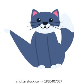Playful cat sitting icon. Cartoon of playful cat sitting vector icon for web design isolated on white background