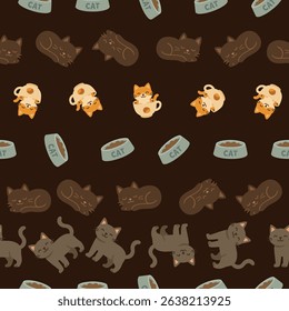 Playful Cats and Food Items
