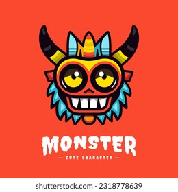 Playful and charming kawaii monster illustration, great for creating a fun and whimsical atmosphere