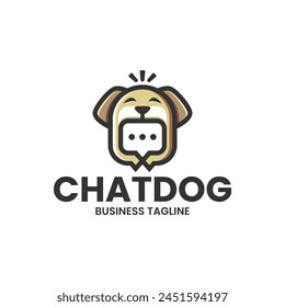 playful chatting dog logo vector