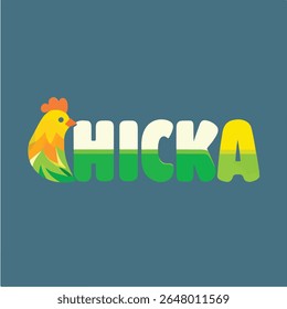 Design gráfico do pintinho brincalhão com logotipo de tipografia colorido vibrante