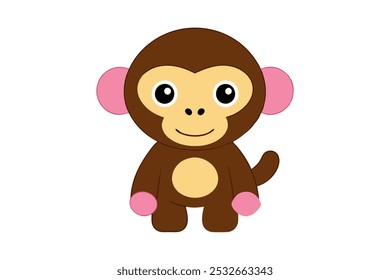 Um chimpanzé divertido estilo desenho animado vetor arte ilustração perfeito para projetos divertidos, temas da natureza, e gráficos animais com um olhar criativo e adorável
