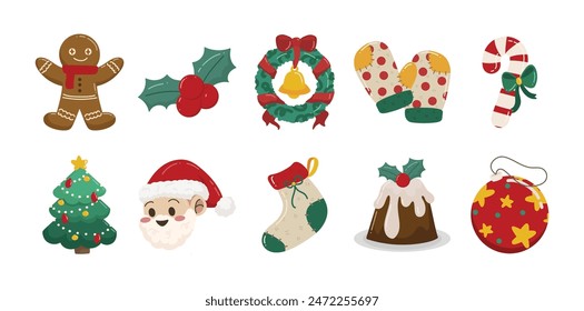 Playful Christmas Illustration Set Collection