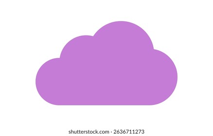 Playful cloud icon with a modern shape. Abstract figure and symbol, flat style with y2k aesthetics, perfect for graphic design projects. This decorative element adds a fun touch to any artwork.