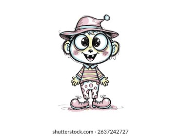 A playful collection of hand-drawn doodle characters in fun and quirky cartoon style. Ideal for children’s books, social media posts, educational materials, and creative design projects. Editable vect