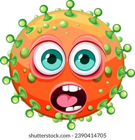 A playful and colorful cartoon character representing bacteria, germs, and viruses