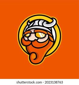 Playful, Colorful, Cartoon Cool And Funny Viking Sticker, Poster, T-shirt, Branding Design Vector Mascot Character Illustration