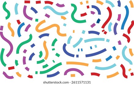 Playful Colorful Doodle Line Pattern Vector – Abstract Geometric Design for Children's Products, Posters, and Web Graphics