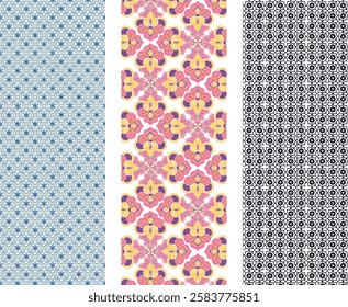 Playful Colorful Geometric Seamless Pattern with Unique Shapes for Kids' Fashion and Decor
