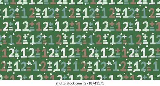 Diseño colorido juguetón del modelo de los números y de los símbolos de las matemáticas para el uso educativo