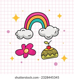Vector arcoiris colorido y lúgubre