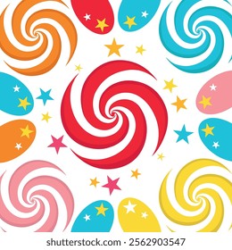 A Playful Colorful Swirling Candy Pattern