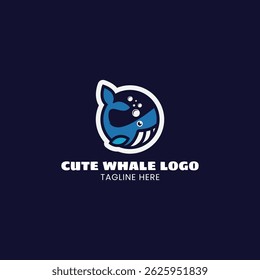 Playful Colorful Whale Logo Design