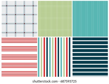 Playful colors of classic kitchen stripe seamless pattern pack.