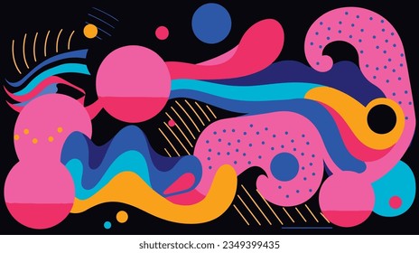 Playful colors in risograph style. Abstract art that captivates, suitable for contemporary wall decor, brochure designs, and icons. Geometric harmony with a print-inspired essence.