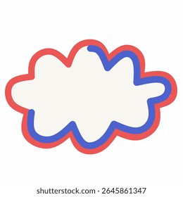 Playful comic-style speech bubble with dynamic jagged outline in red and blue. Great for pop art quotes, comic dialogues, kids’ designs, fun stickers, and creative UI decorations.