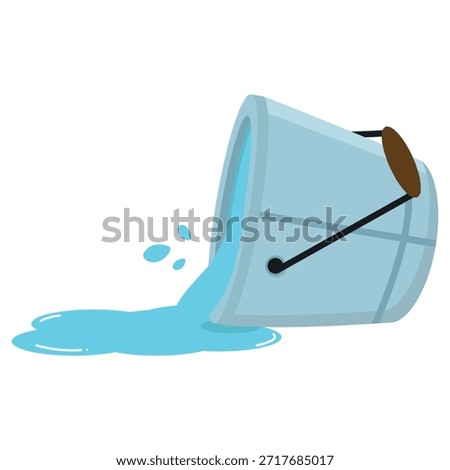 A playful container tipping over showing liquid splash motion accident mess concept household cleaning kids appeal and clear visual storytelling idea