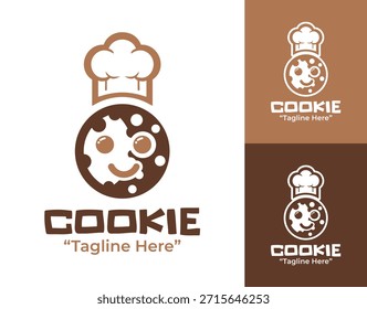Un divertido diseño de logotipo de galletas creado para marcas de panadería, productos de postre y empaques de bocadillos.