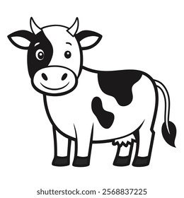 Playful Cow Vector illustration for Kids’ Coloring Book Designs