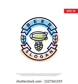 playful craft beer logo. with uniqe hops to be the main symbol. modern icon, template design