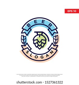 playful craft beer logo. with uniqe hops to be the main symbol. modern icon, template design