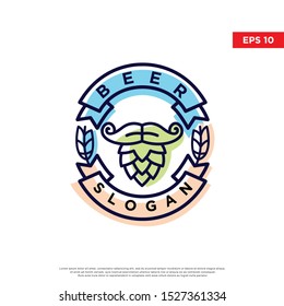 playful craft beer logo. with uniqe hops to be the main symbol. modern icon, template design