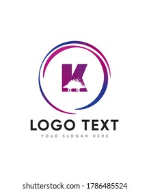 A playful crafting style letter type K logo template, Vector logo for business and company identity 