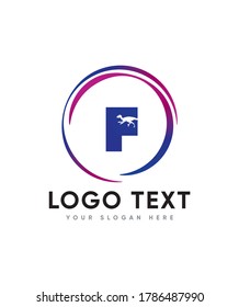 A playful crafting style letter type F logo template, Vector logo for business and company identity 