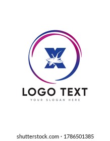 A playful crafting style letter type X logo template, Vector logo for business and company identity 