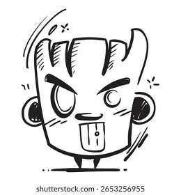 Playful and creative character illustration showcasing expressive facial features and artistic styling on a clean white background. Perfect for children’s art, humor, and creative design projects.