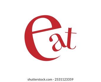 Playful and creative typography design for the word "Eat."