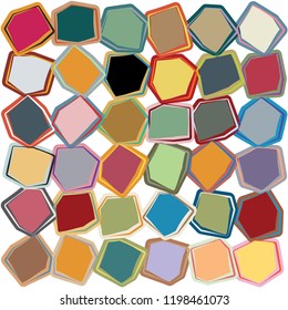 Playful cubes outlines digitally remastered, assembled into loose grid pattern in vivid color