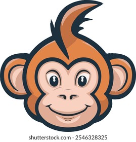 A playful and curious monkey swinging from tree branches, showcasing its agility and lively nature.
