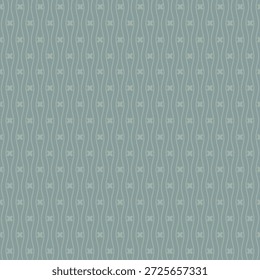 Linhas curvas divertidas com pequenos motivos em sábio calmo e creme, perfeito para papel de parede, roupa de cama, estofamento e projetos de embrulho de presente elegante.